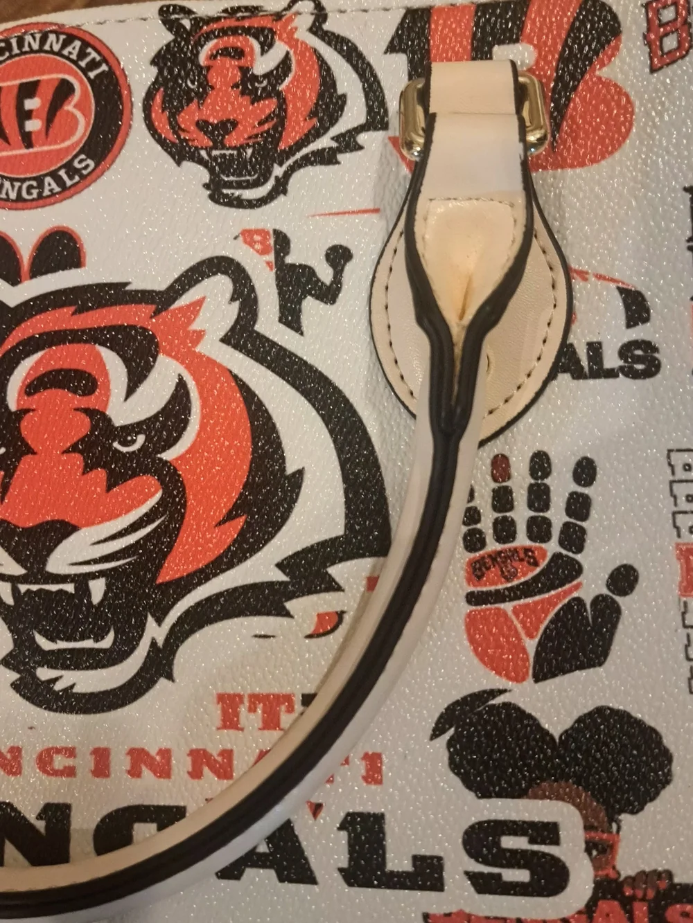 Cincinnati Bengals Starbucks Graphic Satchel/ Shoulder Bag in White/Orange Black